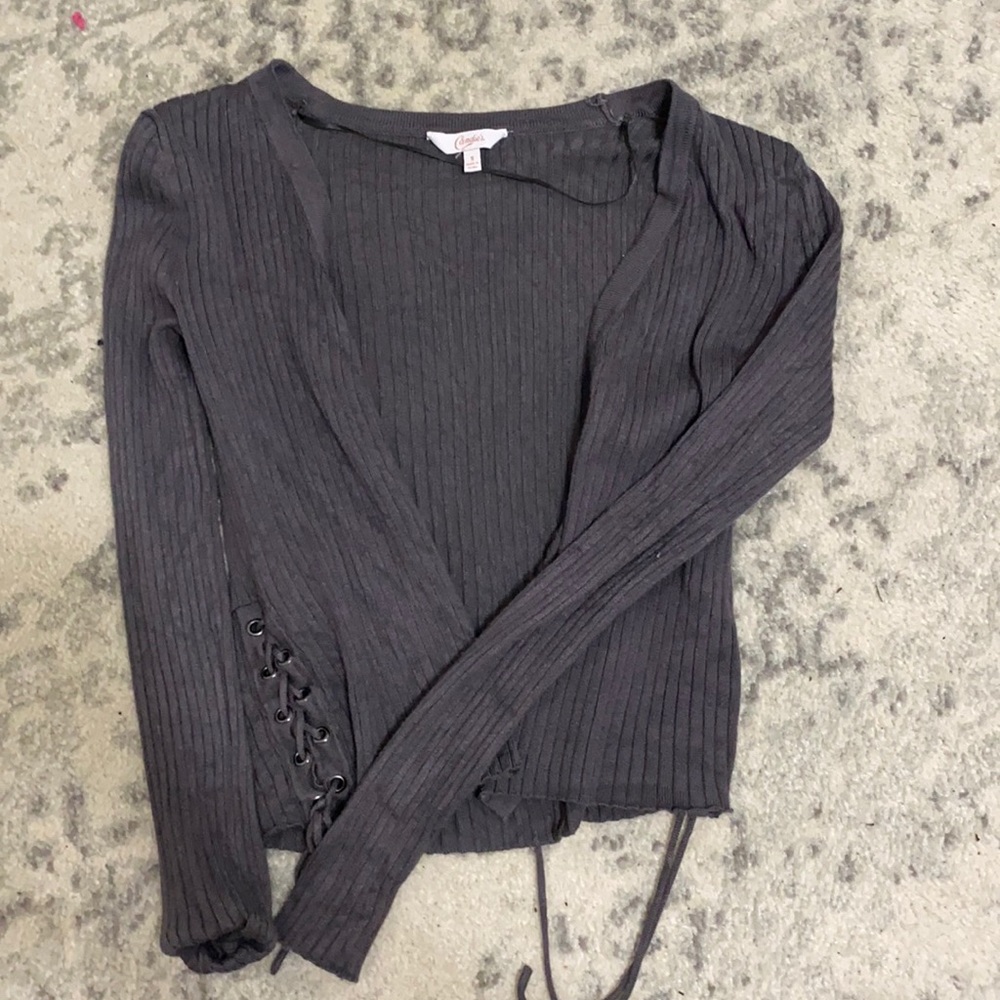 Gray cardigan
